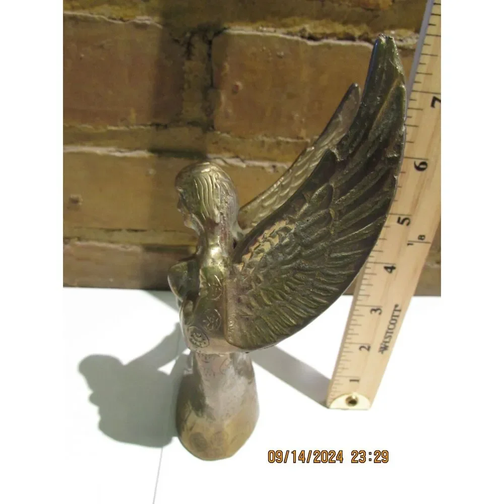 SOLID BRASS ANGEL CANDLE HOLDER VINTAGE RELIGION CHRISTIAN CHRISTMAS WINGS